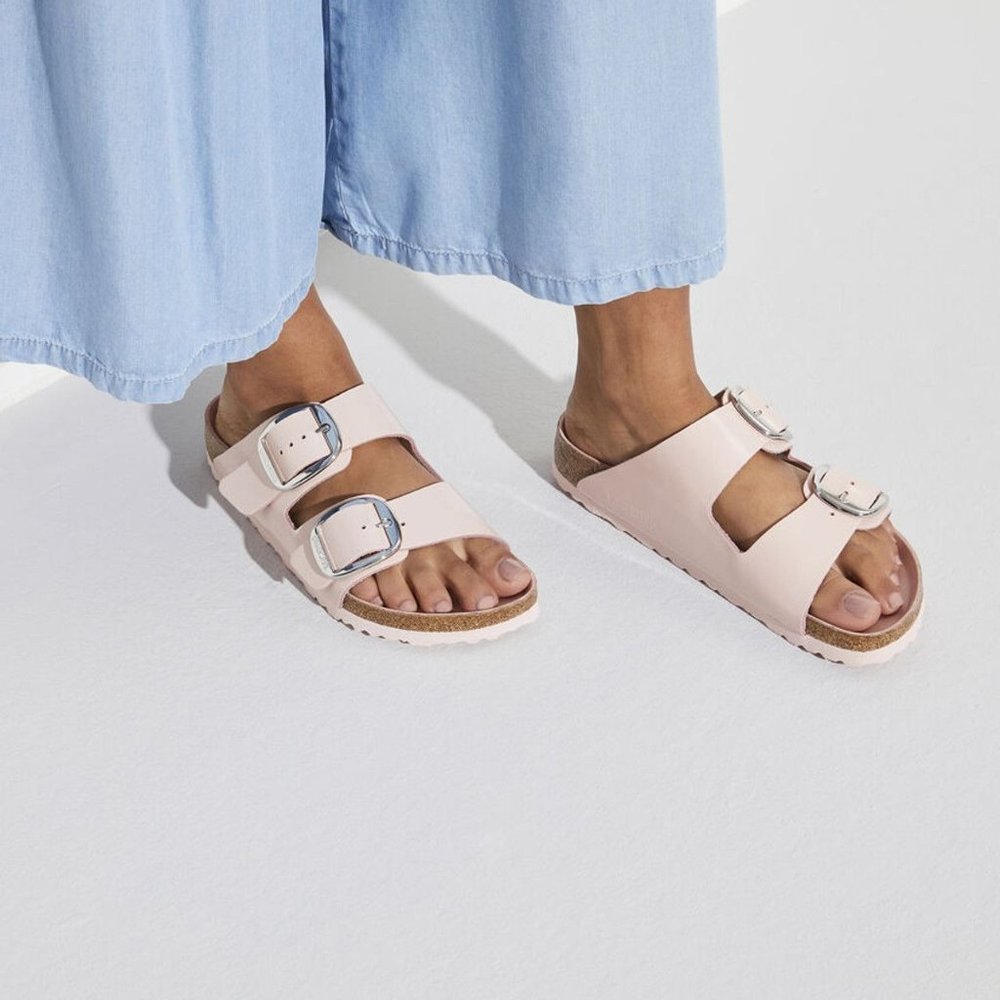 Birkenstock Arizona Big Buckle Sandal High Shine Pink Leather Patent 36 US 5 - Picture 1 of 7